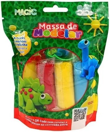 MASSA MODELAR DINO 6 CORES 10P�S